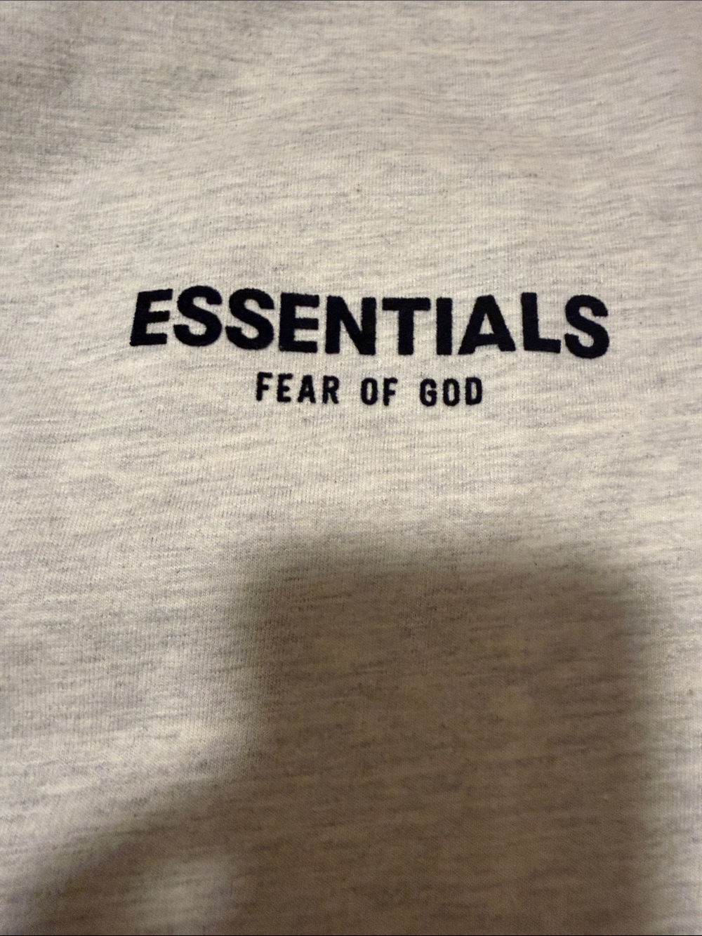 Fear of God ESSENTIALS Light Gray Crewneck T-Shirt with Black Logo